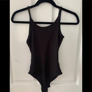 Black low back body suit